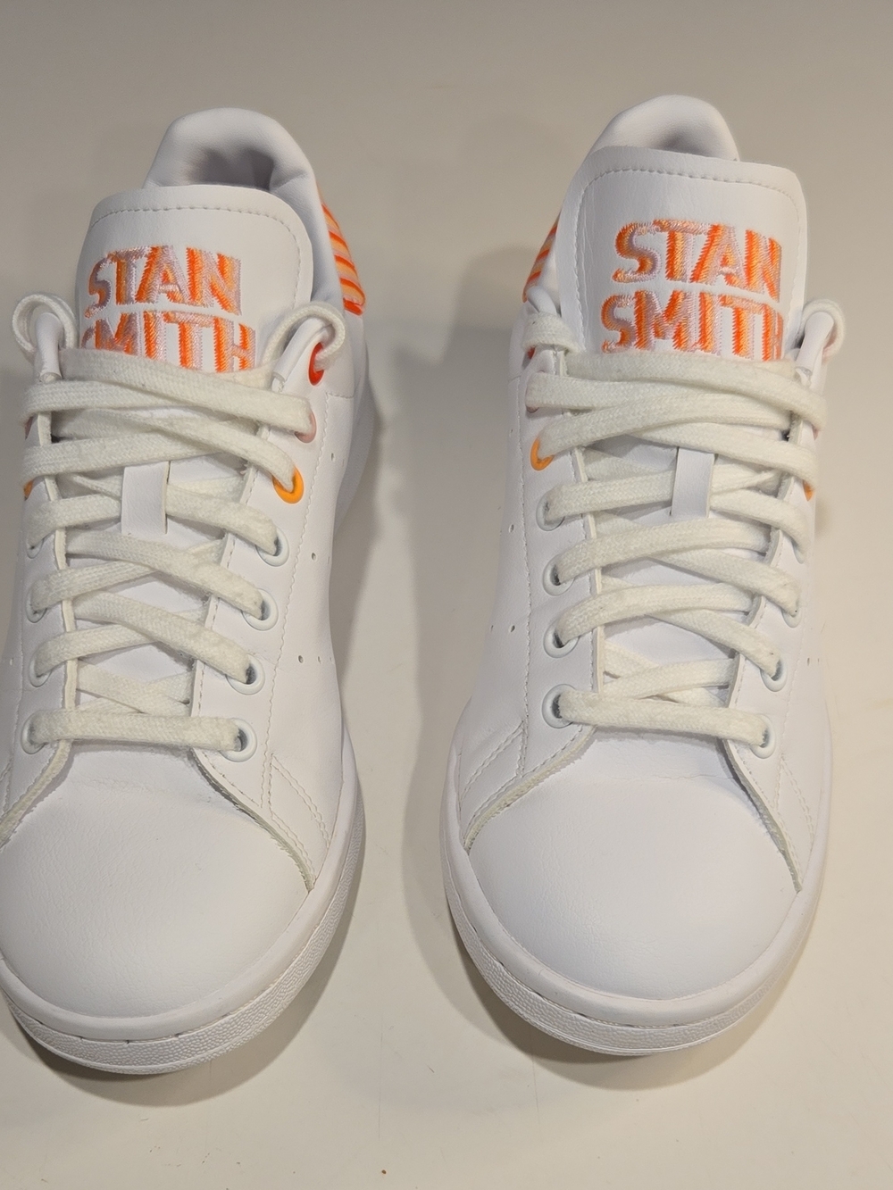 adidas Stan Smith White Sneakers with Orange Accents
